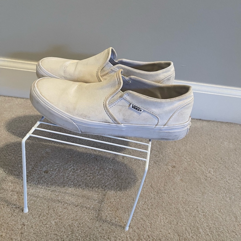 Vans White Slip-On Shoes